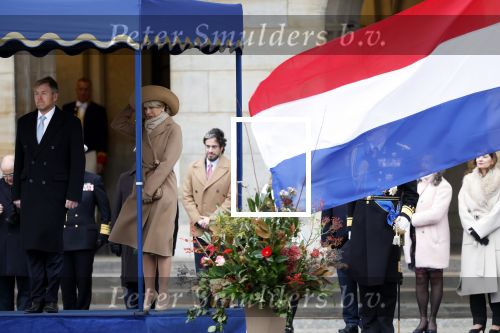 Amsterdam 10 december 2024
Staatsbezoek Portugal Koningin Maxima, president van Portugal Marcelo Rebelo de Sousaen  Koning Willem-Alexander bij paleis op de dam.