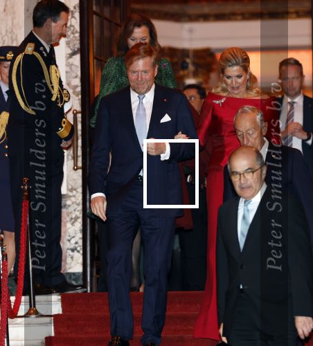 Amsterdam 11 december 2024
Koningspaar Koning Willem Alexander Koningin Maxima  bij contraprestatie Portugese staatsbezoek.