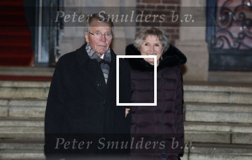 Amsterdam 11 december 2024
Koningspaar Koning Willem Alexander Koningin Maxima  bij contraprestatie Portugese staatsbezoek, Piet Hein Donner met zijn vrouw
