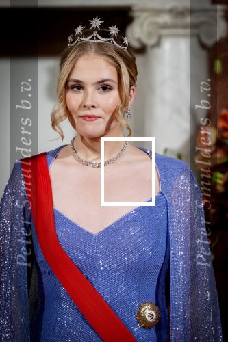 Amsterdam 10 december 2024
Staatsbezoek Portugal Koningin Maxima, president van Portugal Marcelo Rebelo de Sousaen  Koning Willem-Alexander bij paleis op de dam. Ook prinses Amalia is aanwezig bij het staatsbanket.