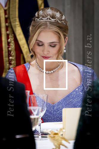 Amsterdam 10 december 2024
Staatsbezoek Portugal Koningin Maxima, president van Portugal Marcelo Rebelo de Sousaen  Koning Willem-Alexander bij paleis op de dam. Ook prinses Amalia is aanwezig bij het staatsbanket.