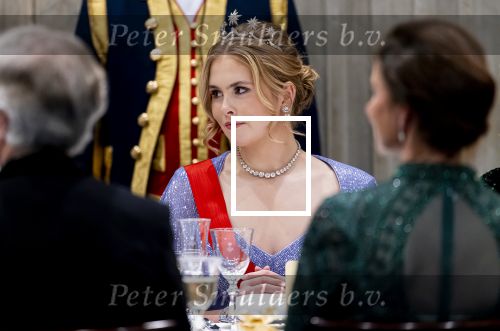 Amsterdam 10 december 2024
Staatsbezoek Portugal Koningin Maxima, president van Portugal Marcelo Rebelo de Sousaen  Koning Willem-Alexander bij paleis op de dam. Ook prinses Amalia is aanwezig bij het staatsbanket.