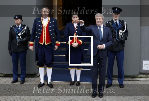 Amsterdam 10 december 2024
Staatsbezoek Portugal Koningin Maxima, president van Portugal Marcelo Rebelo de Sousaen  Koning Willem-Alexander bij paleis op de dam. Sjoerd Klein Schiphorst
