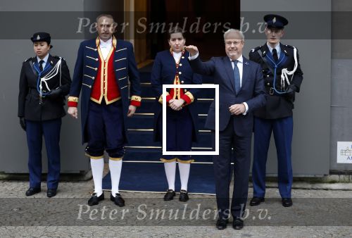 Amsterdam 10 december 2024
Staatsbezoek Portugal Koningin Maxima, president van Portugal Marcelo Rebelo de Sousaen  Koning Willem-Alexander bij paleis op de dam. Sjoerd Klein Schiphorst