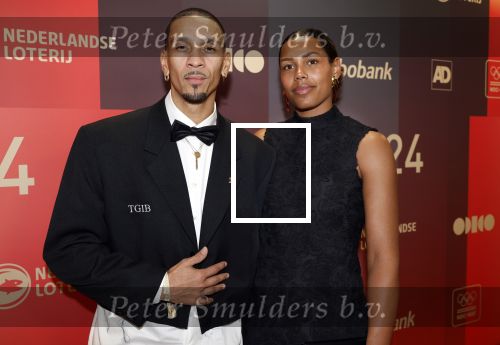 Arnhem 18 december 2024
Sportman van het jaar op Papendal. Sportgala. Worthy de Jong kwam met zijn vriendin Janis Ndiba