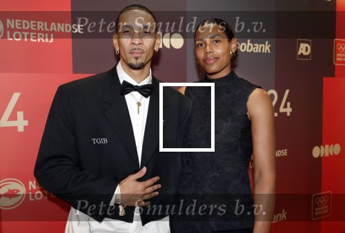 Arnhem 18 december 2024
Sportman van het jaar op Papendal. Sportgala. Worthy de Jong kwam met zijn vriendin Janis Ndiba