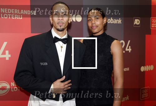 Arnhem 18 december 2024
Sportman van het jaar op Papendal. Sportgala. Worthy de Jong kwam met zijn vriendin Janis Ndiba