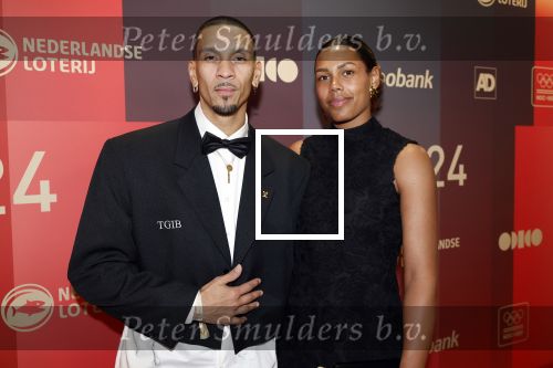 Arnhem 18 december 2024
Sportman van het jaar op Papendal. Sportgala. Worthy de Jong kwam met zijn vriendin Janis Ndiba