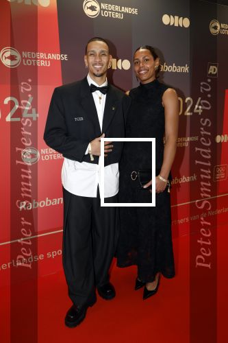 Arnhem 18 december 2024
Sportman van het jaar op Papendal. Sportgala. Worthy de Jong kwam met zijn vriendin Janis Ndiba