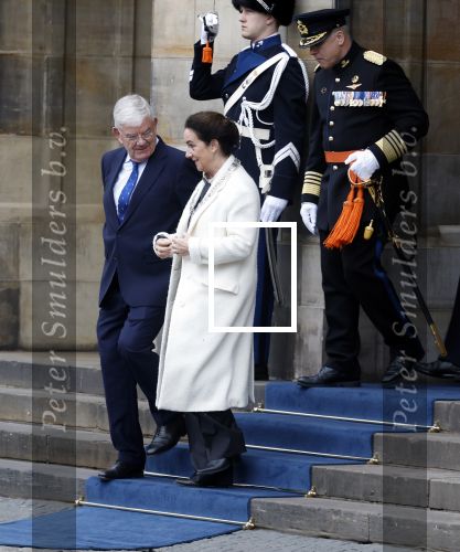 Amsterdam 11 december 2025
 Koning Willem-Alexander en koningin Maxima verwelkomende president van Finland Alexander Stubb met zijn echtgenote Suzanne Innes-Stubb op de Dam op de eerste dag van een tweedaags staatsbezoek aan Nederland. Femke Halsema en Jan v Zanen
