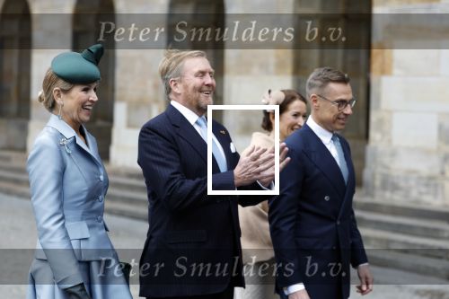 Amsterdam 11 december 2025
 Koning Willem-Alexander en koningin Maxima verwelkomende president van Finland Alexander Stubb met zijn echtgenote Suzanne Innes-Stubb op de Dam op de eerste dag van een tweedaags staatsbezoek aan Nederland. Ministers