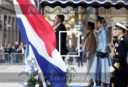 Amsterdam 11 december 2025
 Koning Willem-Alexander en koningin Maxima verwelkomende president van Finland Alexander Stubb met zijn echtgenote Suzanne Innes-Stubb op de Dam op de eerste dag van een tweedaags staatsbezoek aan Nederland