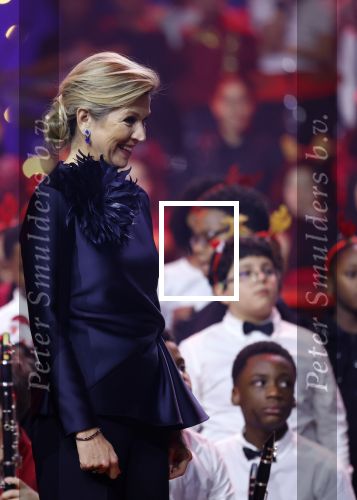 Breda 9 december 2025
Koningin Maxima bij het kerst Muziek gala in het chasse theater. Buddy Vedder en Edsilia Rombley presenteren het .