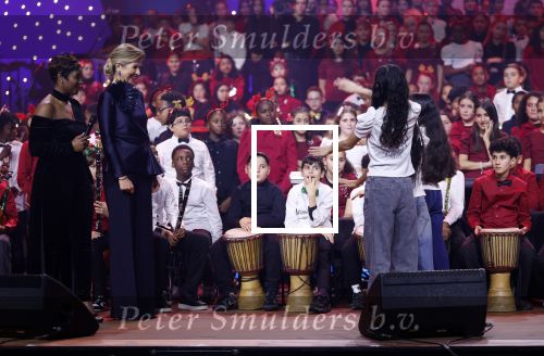 Breda 9 december 2025
Koningin Maxima bij het kerst Muziek gala in het chasse theater. Buddy Vedder en Edsilia Rombley presenteren het .