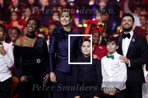 Breda 9 december 2025
Koningin Maxima bij het kerst Muziek gala in het chasse theater. Buddy Vedder en Edsilia Rombley presenteren het .
