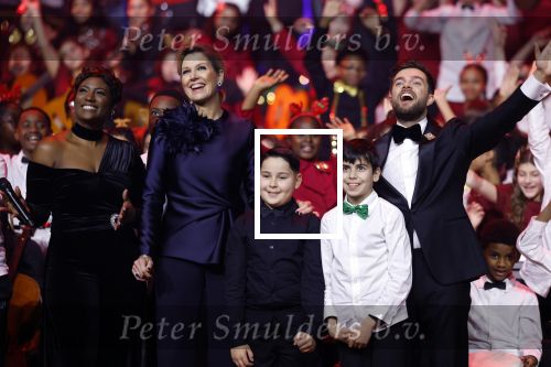 Breda 9 december 2025
Koningin Maxima bij het kerst Muziek gala in het chasse theater. Buddy Vedder en Edsilia Rombley presenteren het .