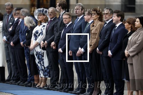 Amsterdam 11 december 2025
 Koning Willem-Alexander en koningin Maxima verwelkomende president van Finland Alexander Stubb met zijn echtgenote Suzanne Innes-Stubb op de Dam op de eerste dag van een tweedaags staatsbezoek aan Nederland. Ministers