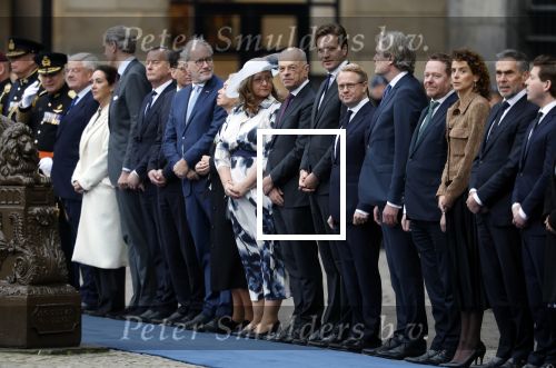 Amsterdam 11 december 2025
 Koning Willem-Alexander en koningin Maxima verwelkomende president van Finland Alexander Stubb met zijn echtgenote Suzanne Innes-Stubb op de Dam op de eerste dag van een tweedaags staatsbezoek aan Nederland. Ministers