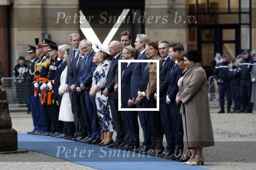 Amsterdam 11 december 2025
 Koning Willem-Alexander en koningin Maxima verwelkomende president van Finland Alexander Stubb met zijn echtgenote Suzanne Innes-Stubb op de Dam op de eerste dag van een tweedaags staatsbezoek aan Nederland. Ministers