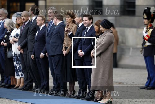 Amsterdam 11 december 2025
 Koning Willem-Alexander en koningin Maxima verwelkomende president van Finland Alexander Stubb met zijn echtgenote Suzanne Innes-Stubb op de Dam op de eerste dag van een tweedaags staatsbezoek aan Nederland. Thom van Campen