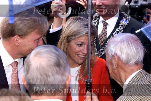 Noord Brabant 4 september 2001
Prins Willem Alexander en Maxima bezoeken Breda, Tilburg, Den Bosch en Eindhoven.
Frits Philips Sr. met Prinses Maxima