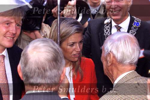 Noord Brabant 4 september 2001
Prins Willem Alexander en Maxima bezoeken Breda, Tilburg, Den Bosch en Eindhoven.
Frits Philips Sr. met Prinses Maxima