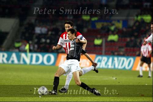Eindhoven 30 januari 2002
PSV-Feyenoord voor de KNVB Beker
Mark v Bommel en Kees v Wonderen