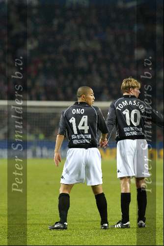 Eindhoven 30 januari 2002
PSV-Feyenoord voor de KNVB Beker
Jon Dahl Tomasson en Ono