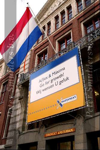 Amsterdam 31 januari 2002
Allerlei verschillende dingen rondom het huwelijk van Maxima en Prins Willem Alexander.
optiebeurs Amsterdam