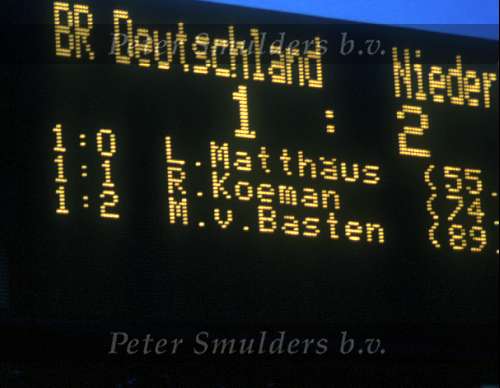 Munchen, 25 juni 1988 Finale Europees Kampioenschap 1988 Duitslan-Nederland 1-2
21 Juni 1988 Scorebord
