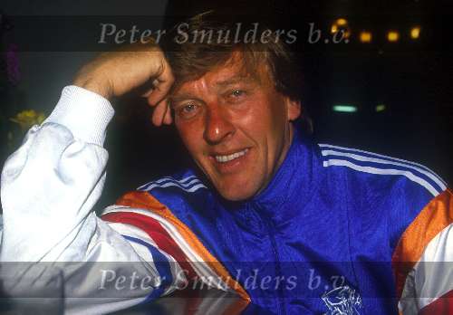 Pim doesburg in 1990 als keepertrainer bij het Nederlands elftal tijdens Wereldkampioenschap 1990 Italie