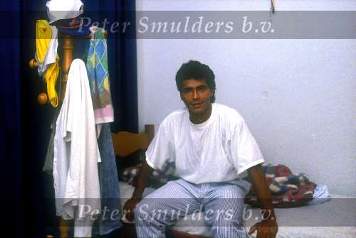 Romario op zijn slaapkamer in Rio