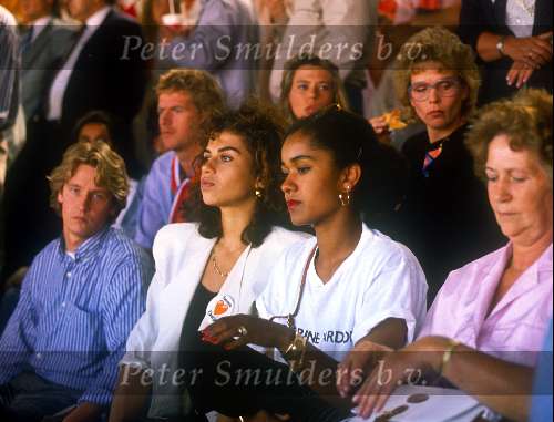 Sylvia Kieft en Carmen Rijkaard tijdens het Europees Kampioenschap in 1988