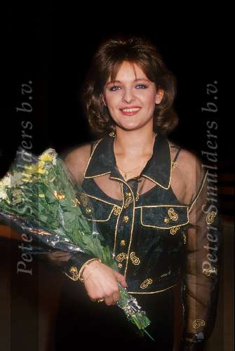 Caroline Tensen bij een aktie voor Roemenie
1990