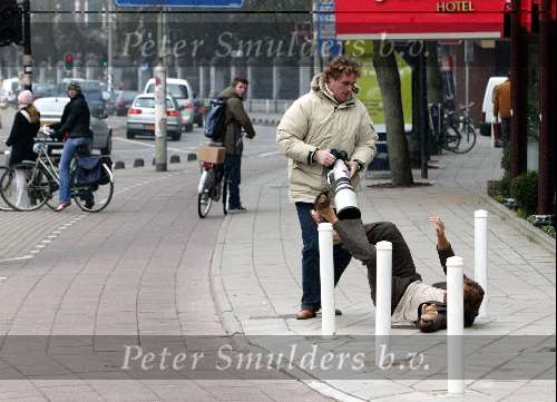 Amsterdam 26 januari 2004
Opnames film GAY. Fotograaf Edwin Smulders heeft ruzie met Hugo Metsers III