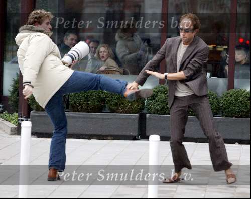 Amsterdam 26 januari 2004
Opnames film GAY. Fotograaf Edwin Smulders heeft ruzie met Hugo Metsers III