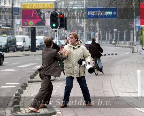 Amsterdam 26 januari 2004
Opnames film GAY. Fotograaf Edwin Smulders heeft ruzie met Hugo Metsers III