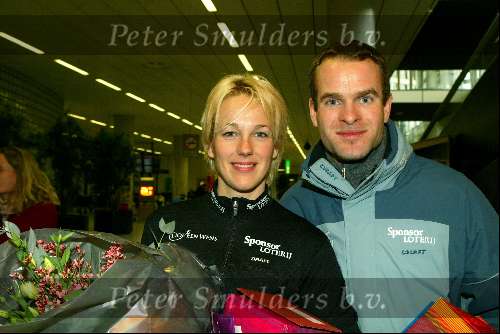 Schiphol 27 januari 2004
Aankomst op Schiphol van  Erben Wennemars en Marianne Timmer