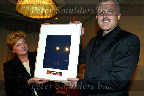 Hilversum 9 januari 2003
Verkiezing omroepman van het jaar bij Jan Tabak.
Peter R de Vries