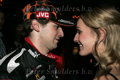 Amsterdam 27 januari 2005
Presentatie Minardi F1 met Christijan Albers in Cineac.
Christijan met vriendin Liselore