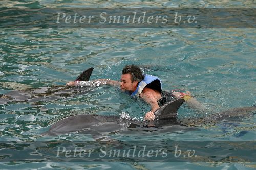Curacao 6 januari 2006
Benno de Leeuw met dolfijnen zwemmen  op curacao