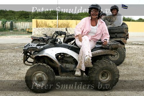 Curacao 5 januari 2006
Christine Kroonenberg en haar vriend Stephan rijden op quad op curacao