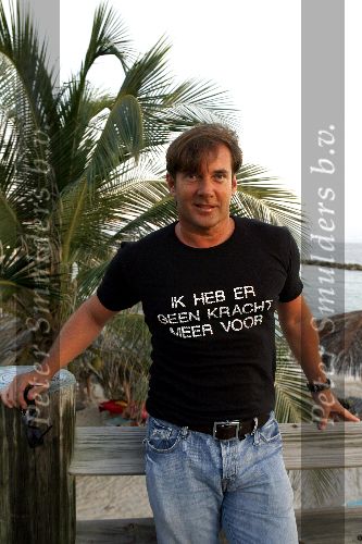 Curacao 5 januari 2006
Gerard Joling op vakantie op Curacao. T shirt \