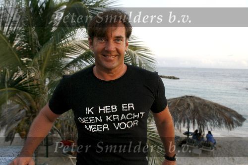Curacao 5 januari 2006
Gerard Joling op vakantie op Curacao. T shirt \