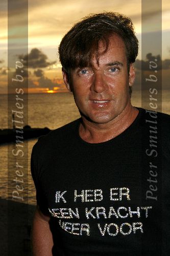 Curacao 5 januari 2006
Gerard Joling op vakantie op Curacao. T shirt \