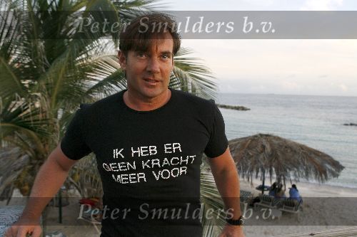 Curacao 5 januari 2006
Gerard Joling op vakantie op Curacao. T shirt \