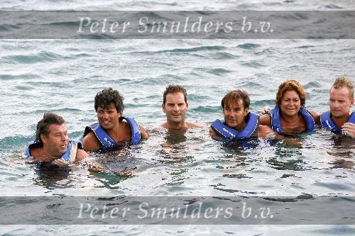 Curacao 6 januari 2006
Gerard Joling met dolfijnen zwemmen  op curacao
