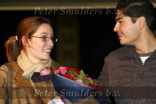 Alphen 19 januari 2006
Huldiging Jelle Klaasen nadat hij de lake side darts heet gewonnen.  Jelle met zijn vriendin