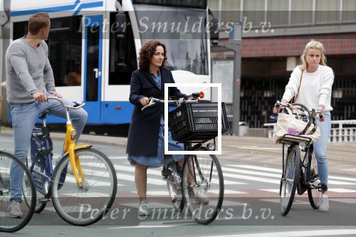 Amsterdam 19 juni 2018
Femke Halsema op haar fiets.