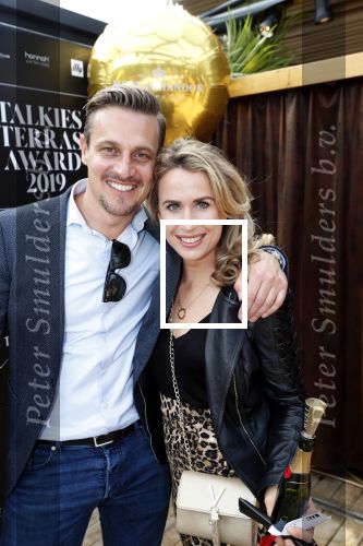 Amsterdam 6 juni 2019
Talkies terras awards bij de Harbour club . Evelien Leijten met vriend